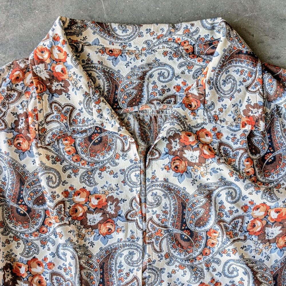 Vintage 60s Kay Windsor Brown Paisley Midi Dress Jacket Matching Set union made - Picture 13 of 16